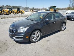 Salvage cars for sale at Dunn, NC auction: 2015 Chevrolet Cruze LTZ