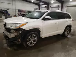 Salvage cars for sale at Avon, MN auction: 2014 Toyota Highlander XLE