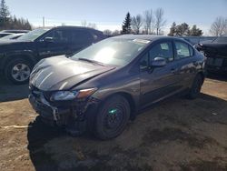 Vehiculos salvage en venta de Copart Bowmanville, ON: 2012 Honda Civic LX