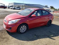 Salvage cars for sale from Copart San Diego, CA: 2015 Hyundai Accent GLS