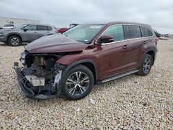 Salvage cars for sale at New Braunfels, TX auction: 2017 Toyota Highlander LE
