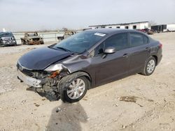Salvage cars for sale at Kansas City, KS auction: 2012 Honda Civic LX