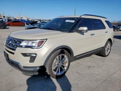 Salvage cars for sale at Grand Prairie, TX auction: 2018 Ford Explorer Limited