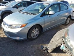 Salvage cars for sale at Las Vegas, NV auction: 2012 Honda Civic Hybrid L