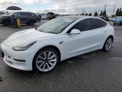 Salvage cars for sale at Rancho Cucamonga, CA auction: 2018 Tesla Model 3