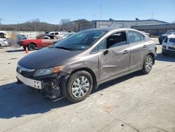 Salvage cars for sale at Lebanon, TN auction: 2012 Honda Civic LX