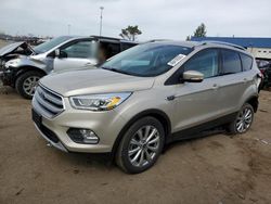 Salvage cars for sale at Woodhaven, MI auction: 2017 Ford Escape Titanium