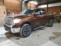 Salvage cars for sale at Ebensburg, PA auction: 2015 Toyota Tundra Double Cab Limited