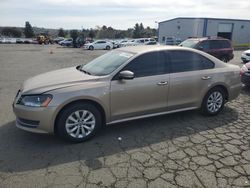 Salvage cars for sale at Vallejo, CA auction: 2015 Volkswagen Passat S