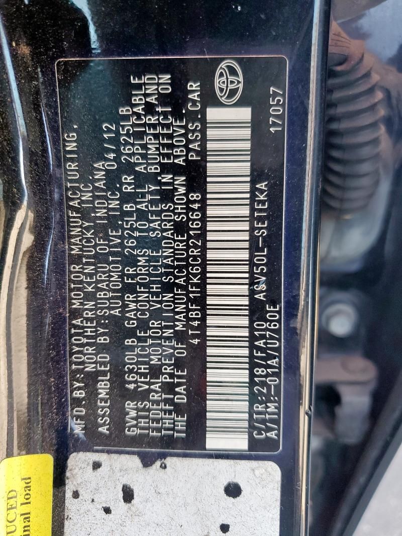 2012 Toyota Camry Base