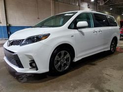 Salvage cars for sale at Woodhaven, MI auction: 2020 Toyota Sienna SE