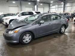 Salvage cars for sale at Ham Lake, MN auction: 2012 Honda Civic Hybrid L