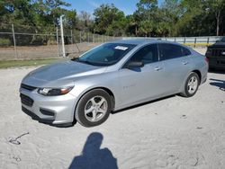 Salvage cars for sale at Fort Pierce, FL auction: 2017 Chevrolet Malibu LS