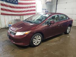 Honda salvage cars for sale: 2012 Honda Civic LX