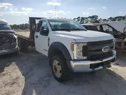 Salvage trucks for sale at Fort Pierce, FL auction: 2018 Ford F550 Flatbed Truck