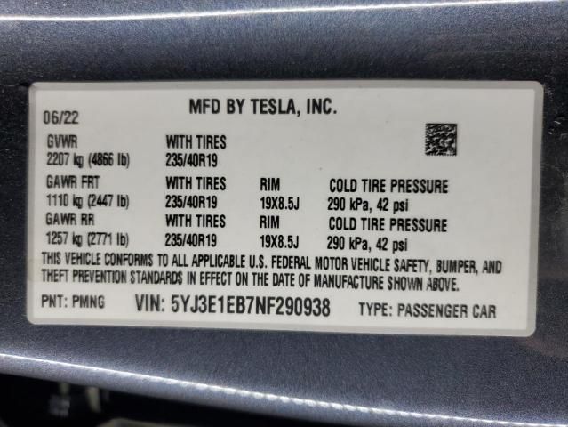 2022 Tesla Model 3