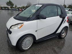 Salvage cars for sale from Copart San Martin, CA: 2015 Smart Fortwo Pure