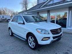 Salvage cars for sale at North Billerica, MA auction: 2012 Mercedes-Benz 2012 Mercedes Benz ML 350 4matic