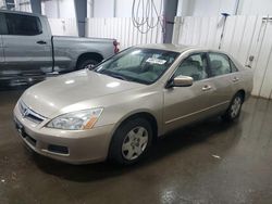 Salvage cars for sale at Ham Lake, MN auction: 2006 Honda Accord LX