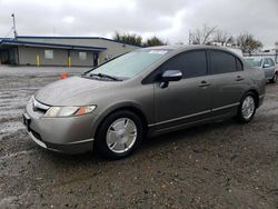 Salvage cars for sale at Sacramento, CA auction: 2008 Honda Civic Hybrid