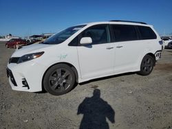 Salvage cars for sale at Sacramento, CA auction: 2019 Toyota Sienna SE