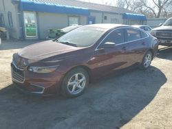 Salvage cars for sale at Wichita, KS auction: 2016 Chevrolet Malibu LS