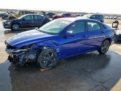 Salvage cars for sale at Grand Prairie, TX auction: 2022 Hyundai Elantra Blue