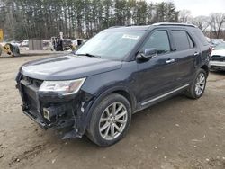 Salvage cars for sale at North Billerica, MA auction: 2017 Ford Explorer Limited