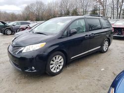 Salvage cars for sale at North Billerica, MA auction: 2011 Toyota Sienna XLE