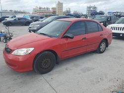 Salvage cars for sale at New Orleans, LA auction: 2005 Honda Civic DX VP