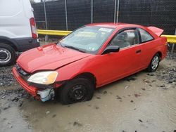 Salvage cars for sale at Waldorf, MD auction: 2001 Honda Civic LX