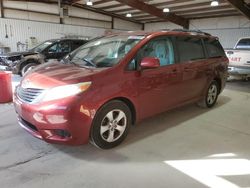 Salvage cars for sale at Chambersburg, PA auction: 2012 Toyota Sienna LE