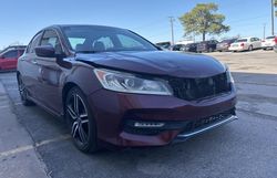 Salvage cars for sale at Oklahoma City, OK auction: 2016 Honda Accord Sport