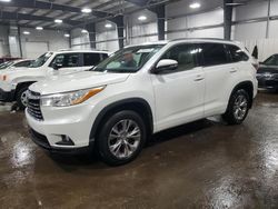 Salvage cars for sale at Ham Lake, MN auction: 2015 Toyota Highlander XLE