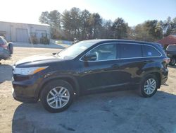 Salvage cars for sale at Mendon, MA auction: 2016 Toyota Highlander LE