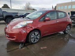 Salvage cars for sale at Littleton, CO auction: 2015 Nissan Leaf S