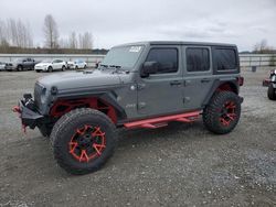 Salvage cars for sale at Arlington, WA auction: 2018 Jeep Wrangler Unlimited Sport