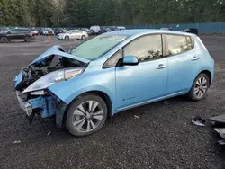 Salvage cars for sale at Graham, WA auction: 2015 Nissan Leaf S