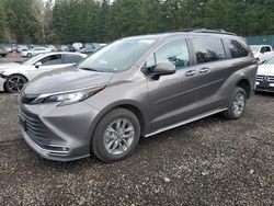 Salvage cars for sale at Graham, WA auction: 2022 Toyota Sienna XLE