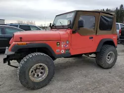 Salvage cars for sale at Leroy, NY auction: 1995 Jeep Wrangler / YJ S