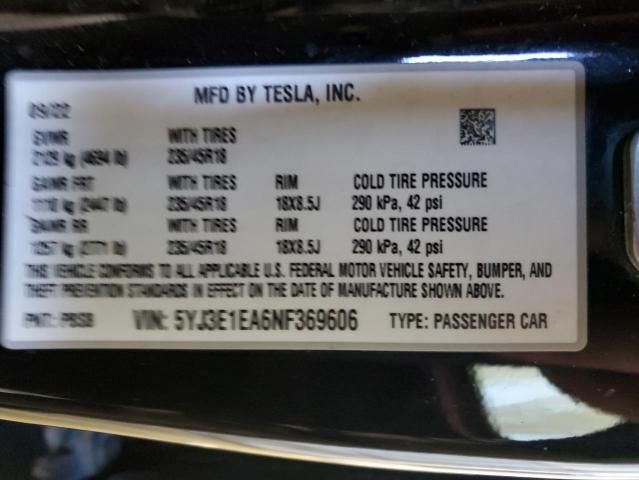 2022 Tesla Model 3