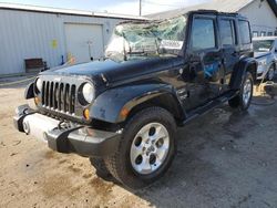 Salvage cars for sale at Pekin, IL auction: 2013 Jeep Wrangler Unlimited Sahara