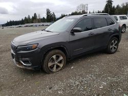 Salvage cars for sale at Graham, WA auction: 2019 Jeep Cherokee Limited