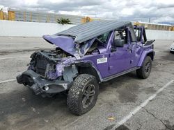 Salvage cars for sale at Van Nuys, CA auction: 2017 Jeep Wrangler Unlimited Sahara