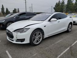 Salvage cars for sale at Rancho Cucamonga, CA auction: 2013 Tesla Model S