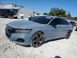 Salvage cars for sale at Opa Locka, FL auction: 2022 Honda Accord Sport SE