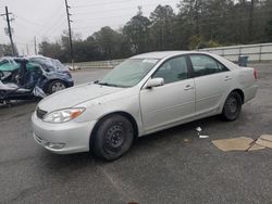 Salvage cars for sale at Savannah, GA auction: 2003 Toyota Camry LE