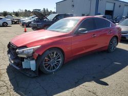 Salvage cars for sale at Vallejo, CA auction: 2018 Infiniti Q50 Luxe