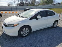 Salvage cars for sale at Gastonia, NC auction: 2012 Honda Civic LX