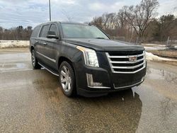 Salvage cars for sale at North Billerica, MA auction: 2018 Cadillac Escalade ESV Premium Luxury